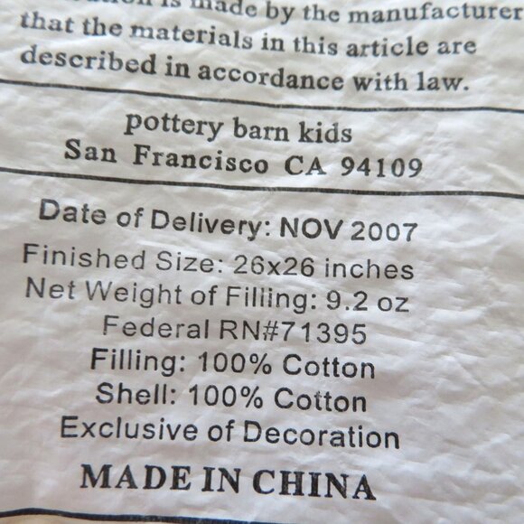 Vintage Pottery Barn Kids Quilted Shams 2 Stripe Flower Pastel 26"x 26" Cotton - Picture 8 of 10